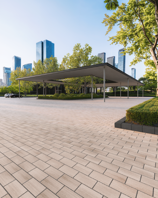 Pavés perméables de Techo-Bloc pour projets commerciaux